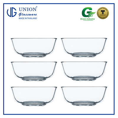 UNION GLASS Thailand	Premium Clear Glass Bowl 325 ml | 4.5 oz | 4.5" Set of 6 Amazing Gift Idea For Any Occasion!