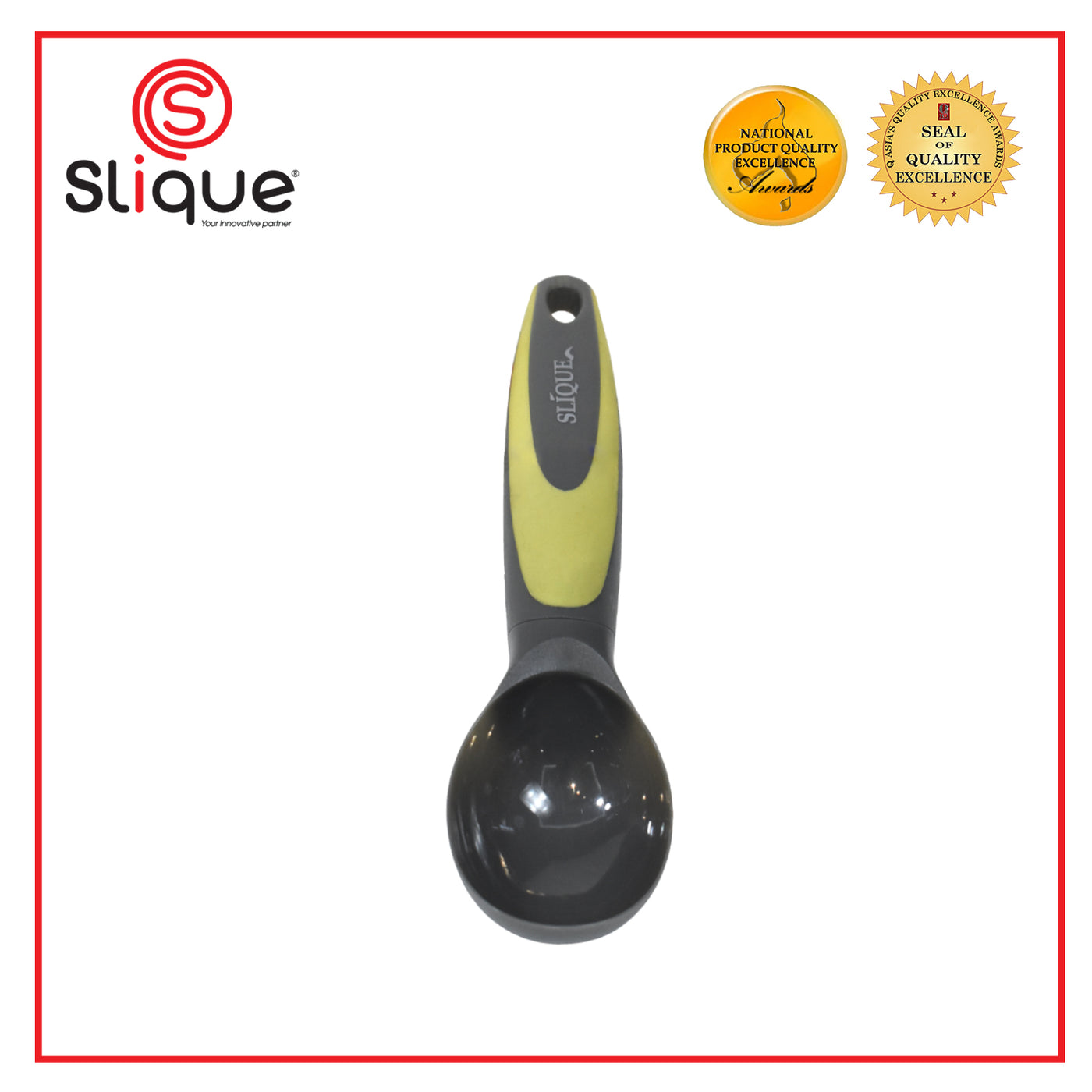 SLIQUE Premium Nylon Ice cream Scoop TPR Silicone Handle Kitchen Essentials Amazing Gift Idea For Any Occasion! (Green)