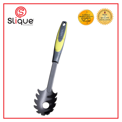 SLIQUE Premium Nylon Spaghetti Spoon TPR Silicone Handle Kitchen Essentials Amazing Gift Ideal For Any Occasion! (Green)