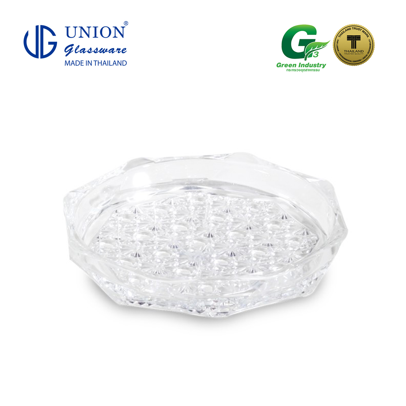 UNION GLASS Thailand Premium Clear Glass Coaster 3.5" 45ml Set of 12