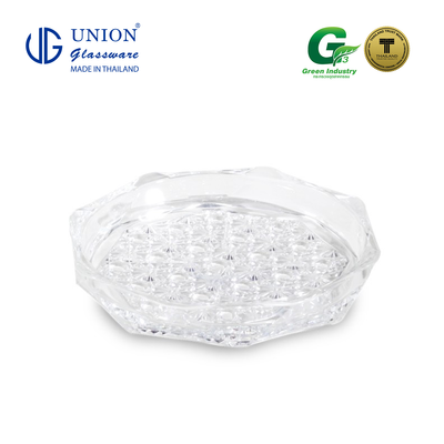 UNION GLASS Thailand Premium Clear Glass Coaster 3.5" 45ml Set of 12 Amazing Gift Idea For Any Occasion!