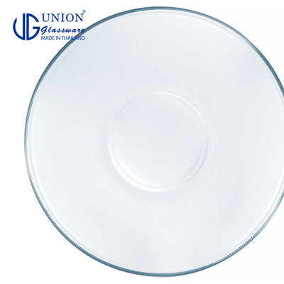 UNION GLASS Thailand Premium Clear Glass Saucer 140 ml |  4.7 oz | 6" Set of 6 Amazing Gift Idea For Any Occasion!