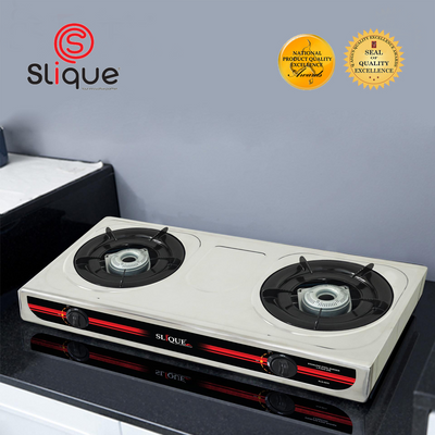 SLIQUE Premium Stainless Steel Double Gas Burner Auto Ignition Cooking Essentials Amazing Gift Idea For Any Occasion!