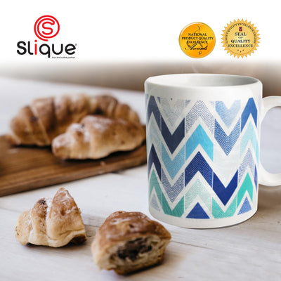 SLIQUE Premium Ceramic Mug Limited Edition Design 300ml Amazing Gift Idea For Any Occasion! (Zigzag)