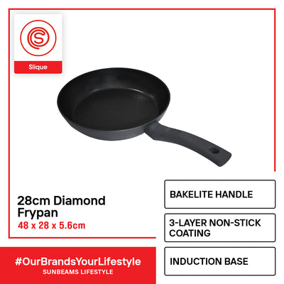 SLIQUE Premium Diamond Cookware Frypan 2 Layer Non-stick Coating 24cm