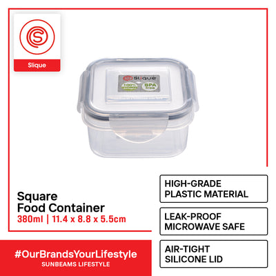 SLIQUE Premium PP Square  Food Container Airtight | Leak Proof Storage Essentials Amazing Gift Idea For Any Occasion! 380ml