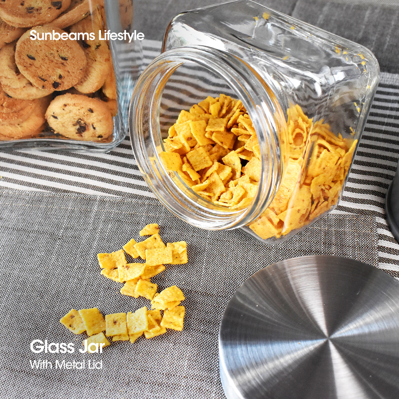 SLIQUE Premium Glass Jar w/ Stainless Steel Lid Airtight Set of 2 Storage Essentials Amazing Gift Idea For Any Occasion! 750ml