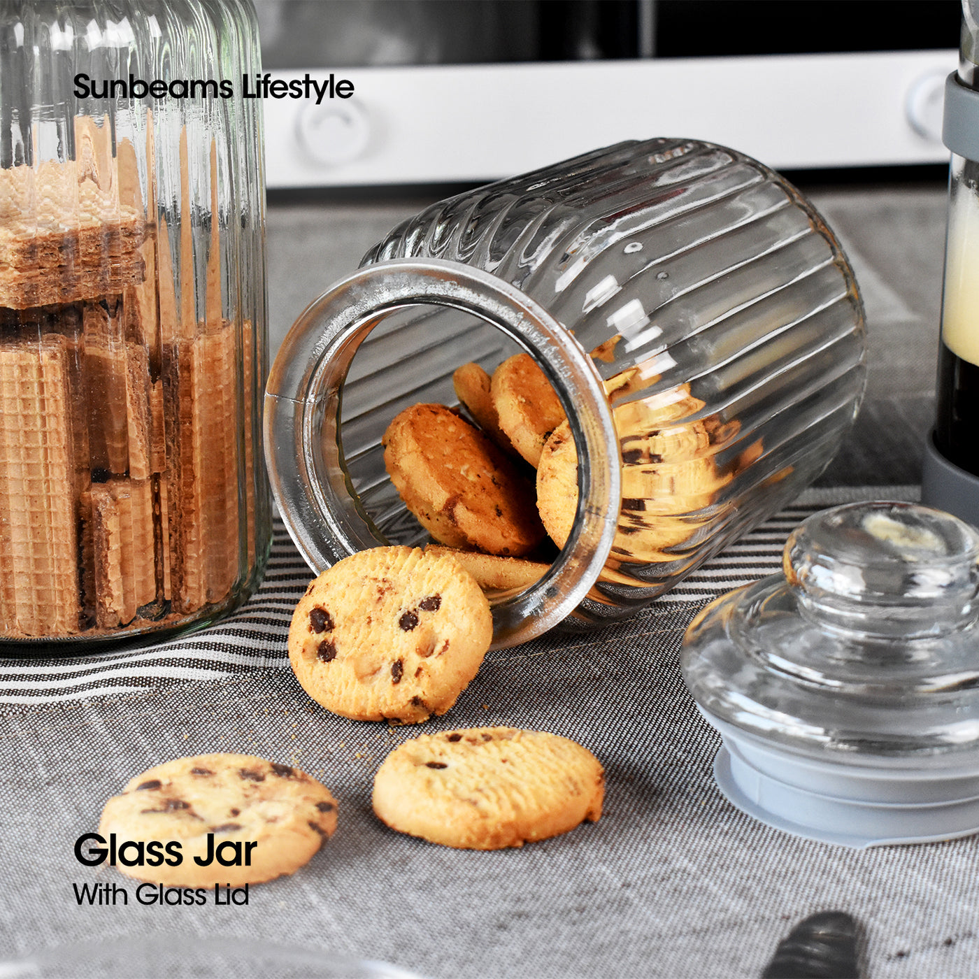 SLIQUE Premium Glass Jar w/ Glass Lid Airtight 1000ml|1L Set of 2  Storage Essentials Amazing Gift Idea For Any Occasion!