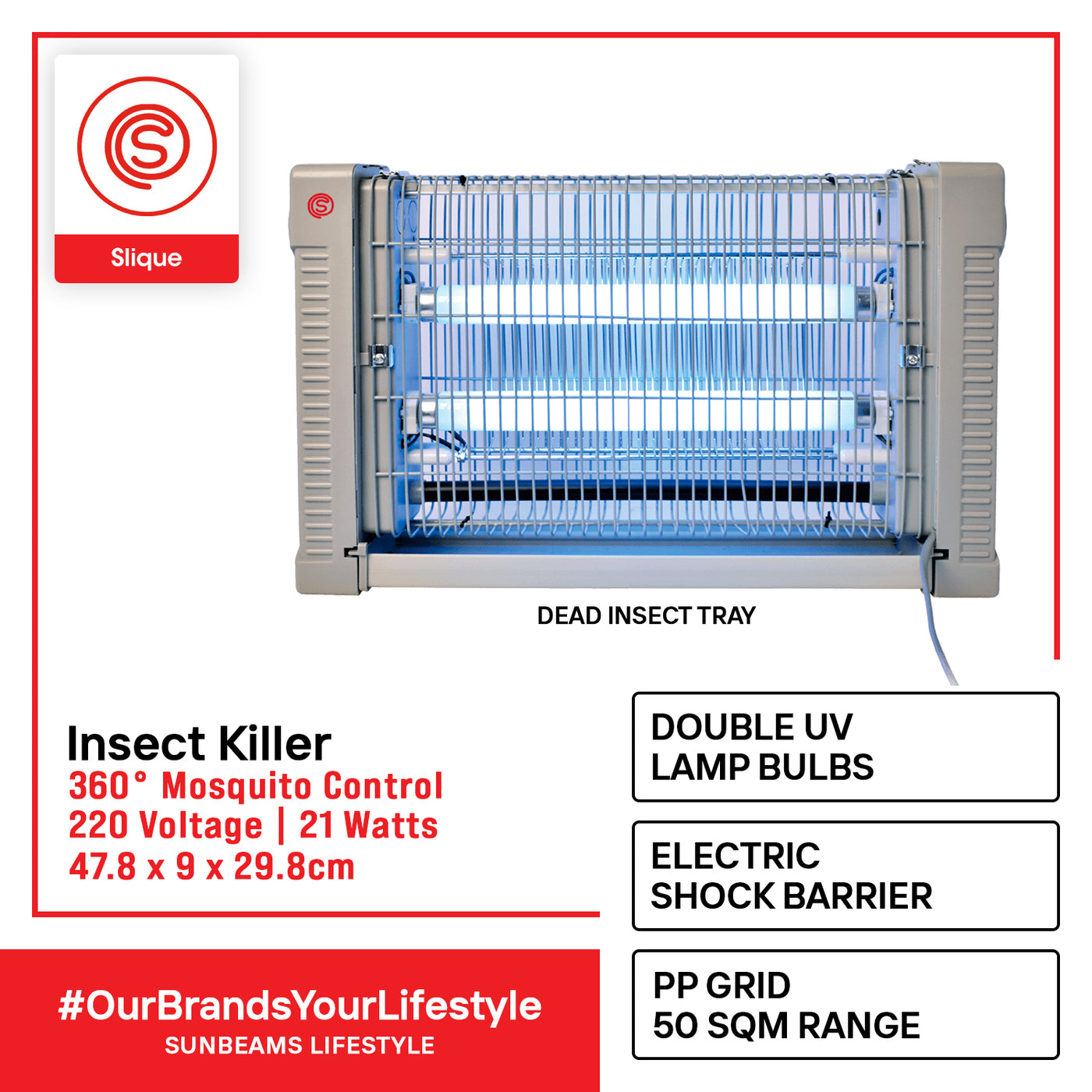 SLIQUE Electric  LED Lamp Mosquito Killer 50 Sqm Professional Indoor Insect Killer