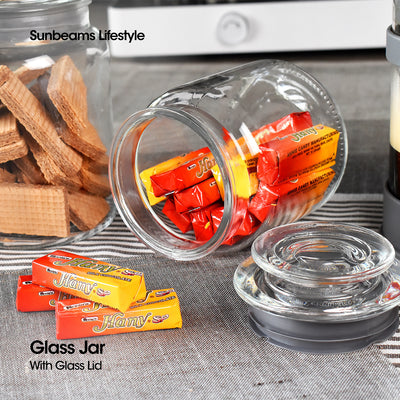 SLIQUE Premium Glass Jar w/ Glass Lid Airtight 750ml Set of 2  Storage Essentials Amazing Gift Idea For Any Occasion!
