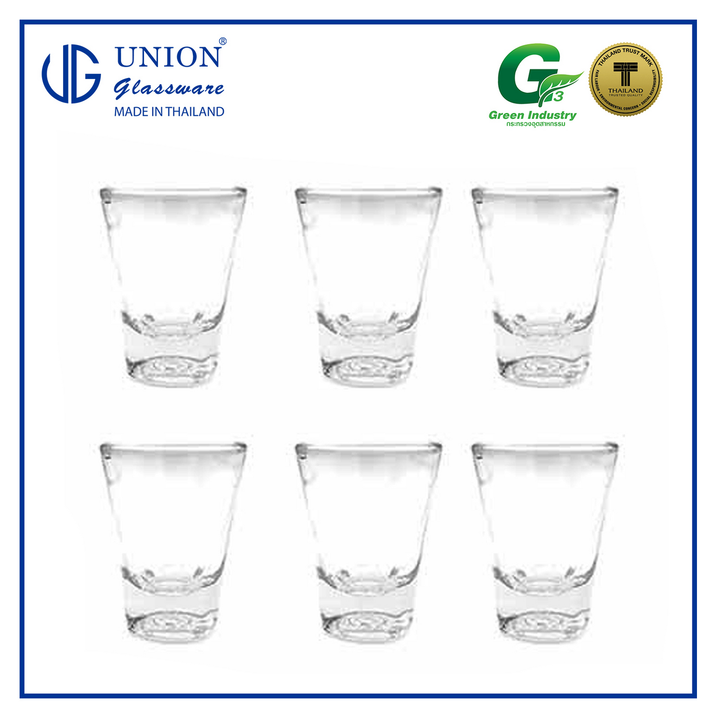 UNION GLASS Thailand Premium Clear Glass Shot Glass 63ml | 2oz Set of 6 Amazing Gift Idea For Any Occasion!