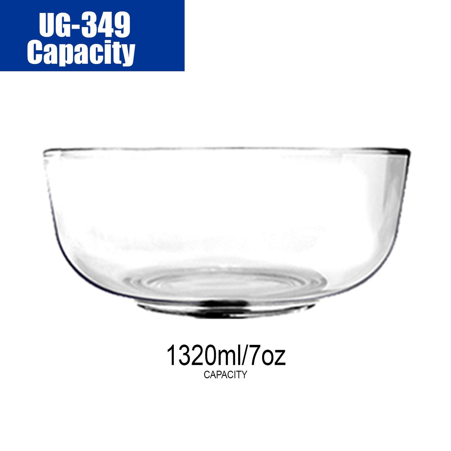 UNION GLASS Thailand Premium Clear Glass Bowl 1320 ml | 7 oz | 7" Set of 6