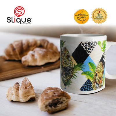 SLIQUE Premium Ceramic Mug Limited Edition Design 300ml Amazing Gift Idea For Any Occasion! (Leopard)