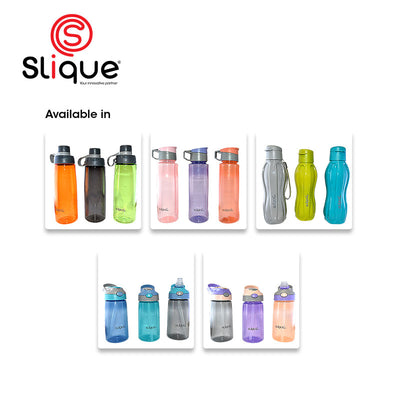 SLIQUE PP Sports Water Bottle BPA Free 500ml Set of 3