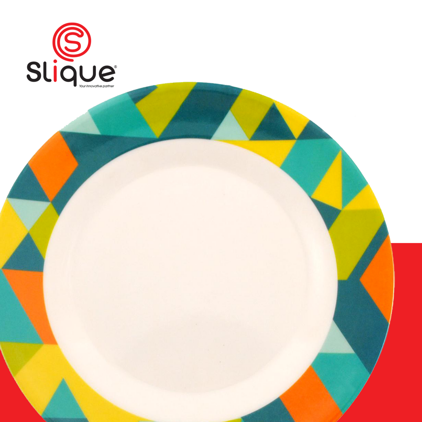 SLIQUE Premium Melamine Round Plate  8 inches (Green)