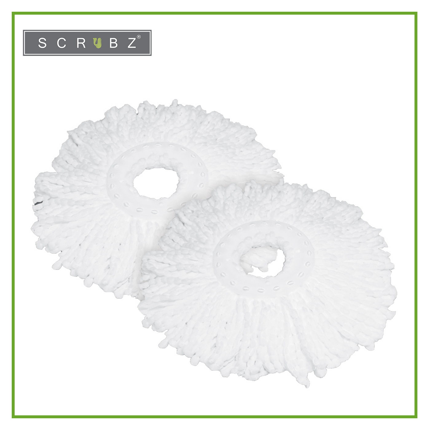 SCRUBZ Heavy Duty Cleaning Essentials Premium Microfiber Spin Mop Refill 130 grams Set of 2 Amazing Gift Idea For Any Occasion!