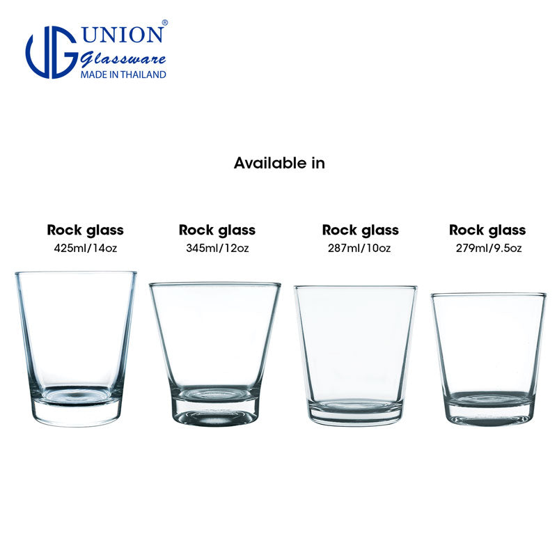 UNION GLASS Thailand Premium Clear Glass Rock Glass Water, Juice, Soda, Liquor Glass 290 ml | 10 oz Set of 6 Amazing Gift Idea For Any Occasion!