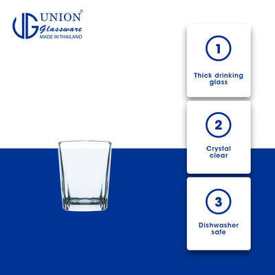 UNION GLASS Thailand Premium Clear Glass Shot Glass 55ml | 2oz Set of 6