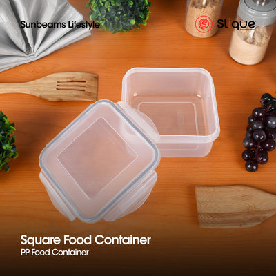 SLIQUE Premium PP Square  Food Container Airtight | Leak Proof Storage Essentials Amazing Gift Idea For Any Occasion! 860ml