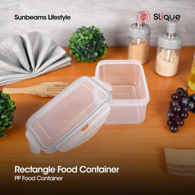 SLIQUE Premium PP Rectangular Food Container Airtight | Leak Proof Storage Essentials Amazing Gift Idea For Any Occasion! 1100ml
