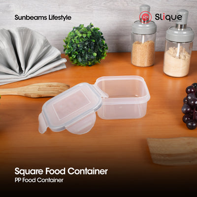 SLIQUE Premium PP Square  Food Container Airtight | Leak Proof Storage Essentials Amazing Gift Idea For Any Occasion! 380ml