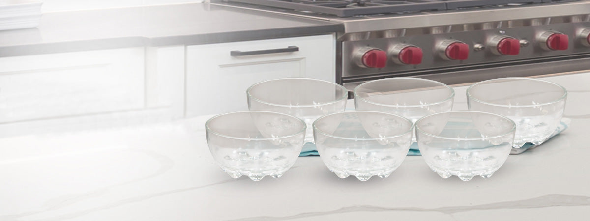OSH Clear Glass Bowl Set of 6