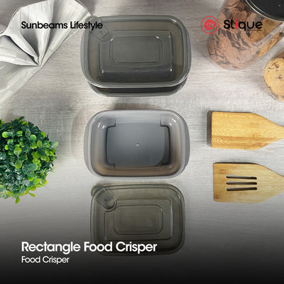 SLIQUE Premium Rectangular Food Crisper w/ Air Vent on Lid Set of 3 500ml Storage Essentials Amazing Gift Idea For Any Occasion!