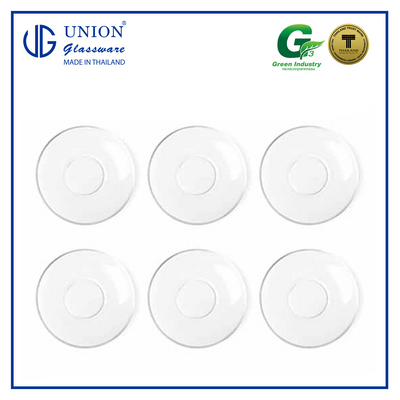 UNION GLASS Thailand Premium Clear Glass Saucer 723 ml Set of 6 Amazing Gift Idea For Any Occasion!
