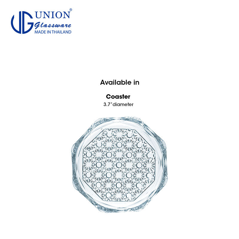 UNION GLASS Thailand Premium Clear Glass Coaster 3.25" 50ml Set of 12