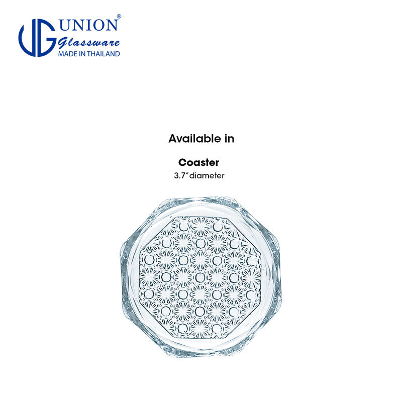 UNION GLASS Thailand Premium Clear Glass Coaster 3.25" 50ml Set of 12 Amazing Gift Idea For Any Occasion!