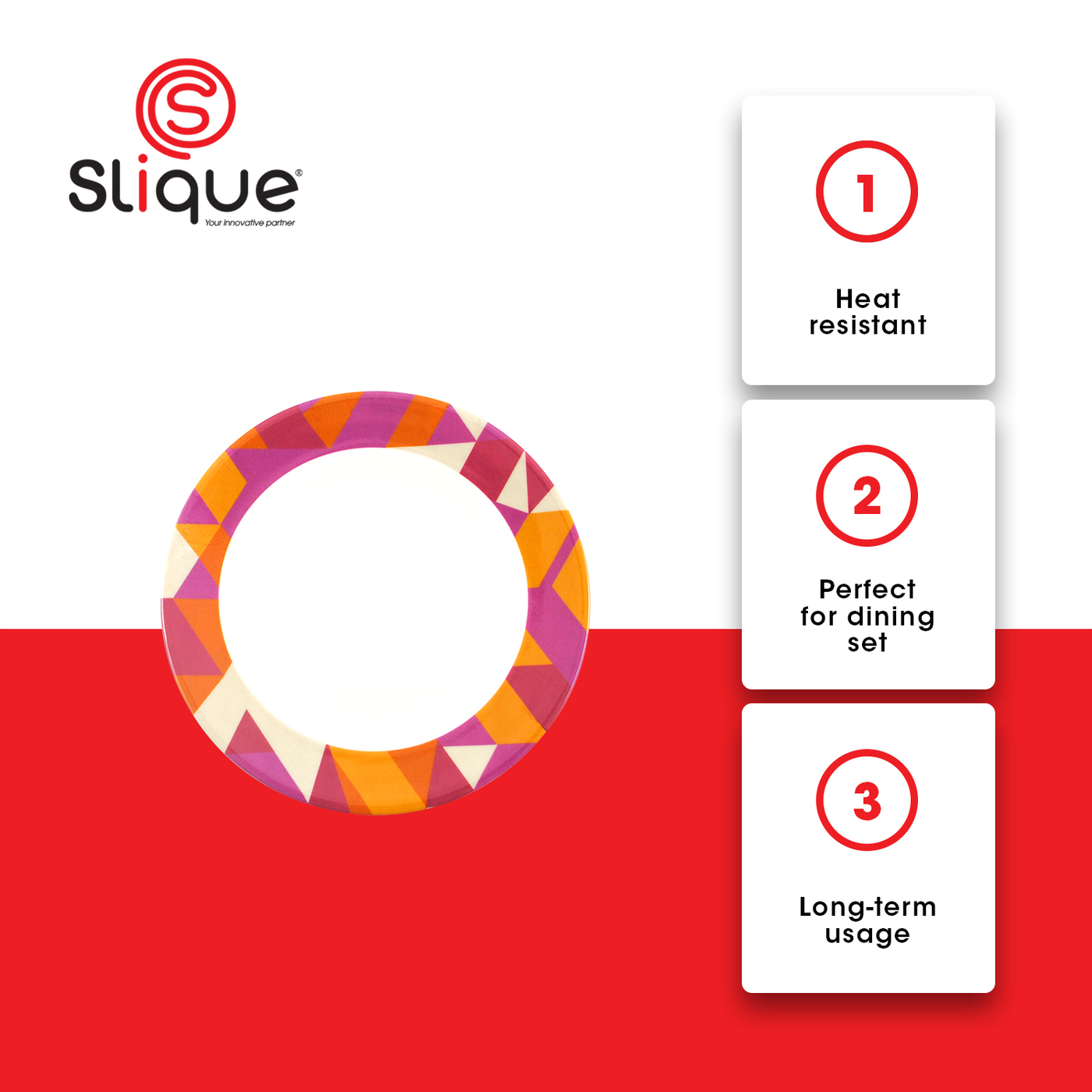 SLIQUE Premium Melamine Round Plate  8"  Modern Italian Design Amazing Gift Idea For Any Occasion! (Brown)