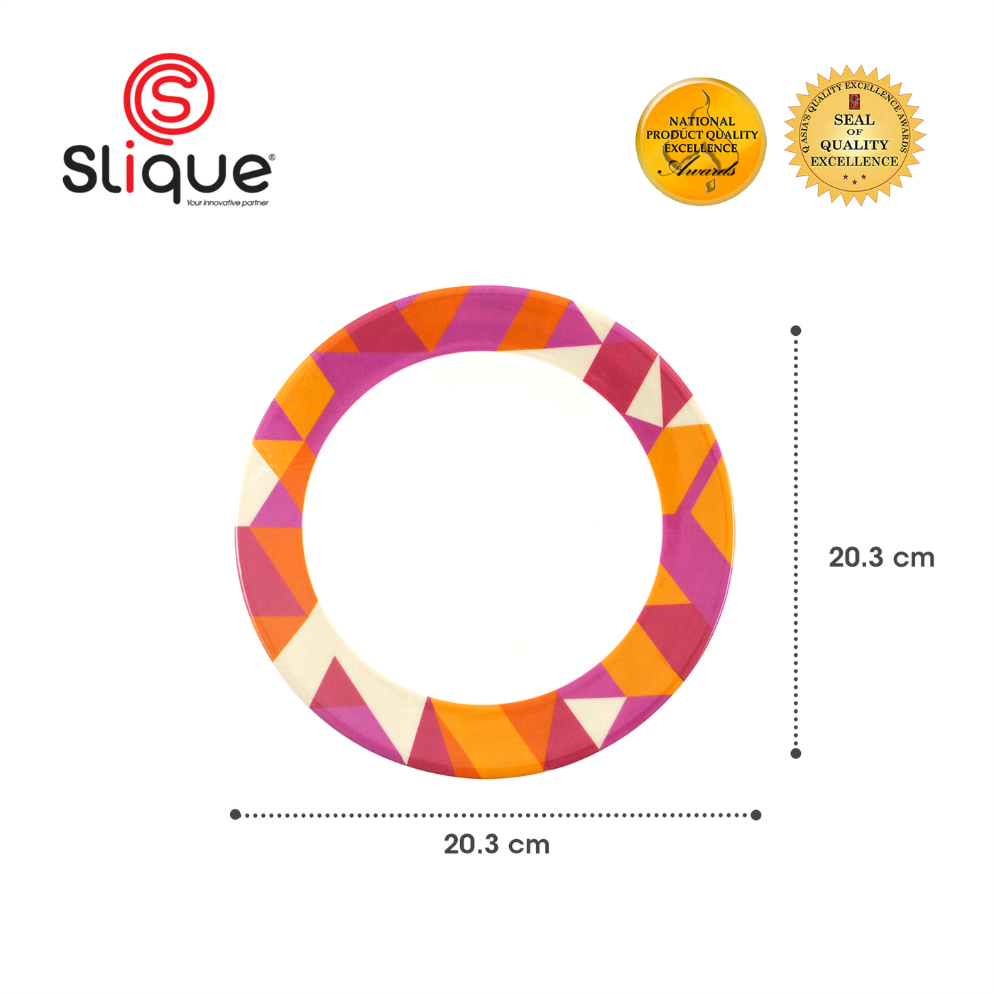 SLIQUE Premium Melamine Round Plate  8"  Modern Italian Design Amazing Gift Idea For Any Occasion! (Brown)