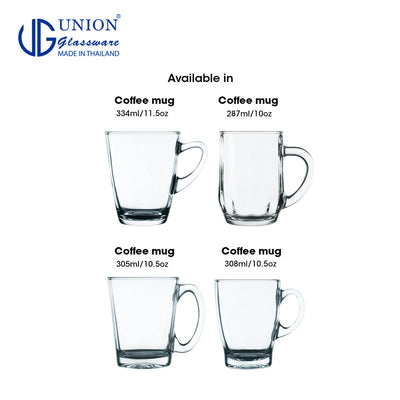 UNION GLASS Thailand Premium Clear Glass Mug 300ml Amazing Gift Idea For Any Occasion!