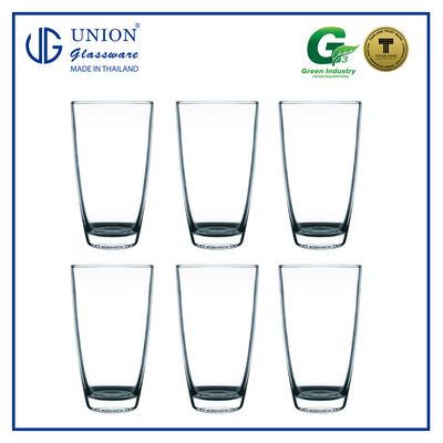 UNION GLASS Thailand Premium Clear Highball Glass 455ml Set of 6 Amazing Gift Idea For Any Occasion!