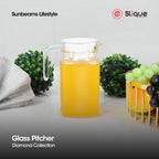 SLIQUE Premium Glass Pitcher w/ Grey Lid 1800 ml, Diamond Collection