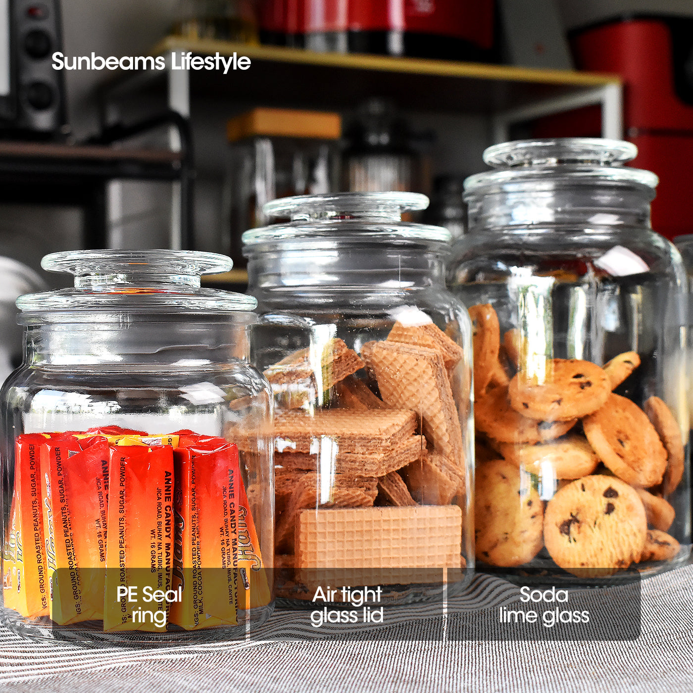 SLIQUE Premium Glass Jar w/ Glass Lid Airtight 1500ml|1.5L Set of 2  Storage Essentials Amazing Gift Idea For Any Occasion!
