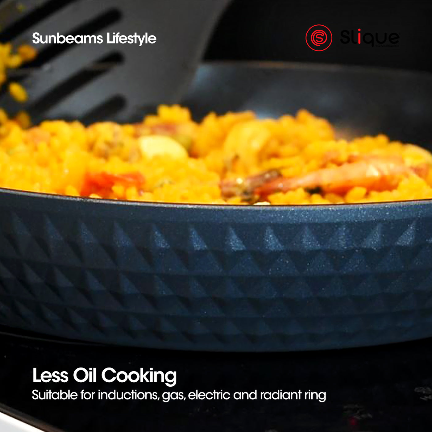 SLIQUE Premium Diamond Cookware Frypan 2 Layer Non-stick Coating 20cm