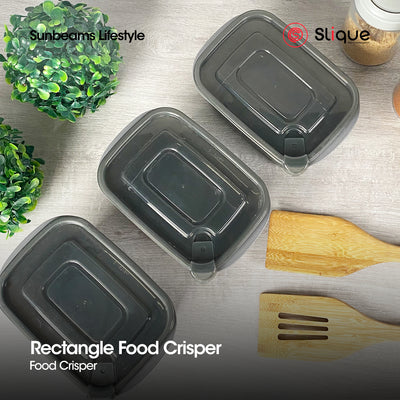 SLIQUE Premium Rectangular Food Crisper w/ Air Vent on Lid Set of 3 500ml Storage Essentials Amazing Gift Idea For Any Occasion!