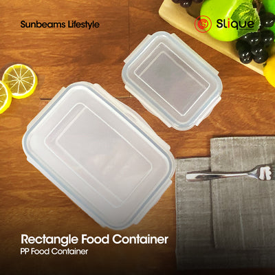 SLIQUE Premium PP Rectangular Food Container Airtight | Leak Proof Storage Essentials Amazing Gift Idea For Any Occasion! 1100ml