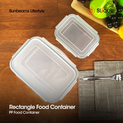 SLIQUE Premium PP Rectangular Food Container Airtight | Leak Proof Storage Essentials Amazing Gift Idea For Any Occasion! 400ml
