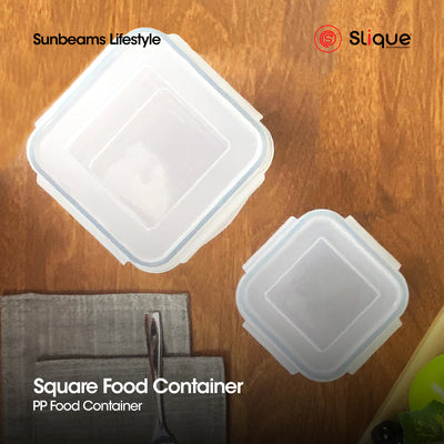 SLIQUE Premium PP Square  Food Container Airtight | Leak Proof Storage Essentials Amazing Gift Idea For Any Occasion! 380ml