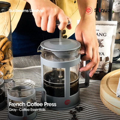 SLIQUE Premium Borosilicate Glass French Coffee Press 350ml Modern Italian Design Amazing Gift Idea For Any Occasion!