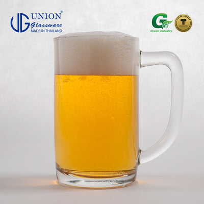 UNION GLASS Thailand Premium Clear Glass Beer Mug  Beer Lovers 440ml Set of 6 Amazing Gift Idea For Any Occasion!
