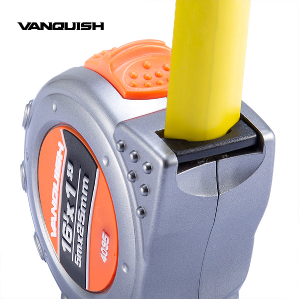 VANQUISH Power Tape Measure, Nylon Coated Blade Premium | Heavy Duty | Professional 0.19inch | 0.98inch 5mm | 25mm