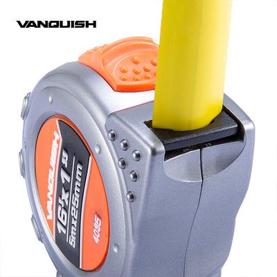 VANQUISH Power Tape Measure, Nylon Coated Blade Premium | Heavy Duty | Professional 0.19inch | 0.98inch 5mm | 25mm