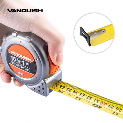 VANQUISH Power Tape Measure, Nylon Coated Blade Premium | Heavy Duty | Professional 0.19inch | 0.98inch 5mm | 25mm