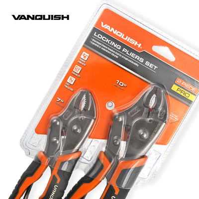 VANQUISH Premium | Heavy Duty | Professional Locking Pliers Set of 2
