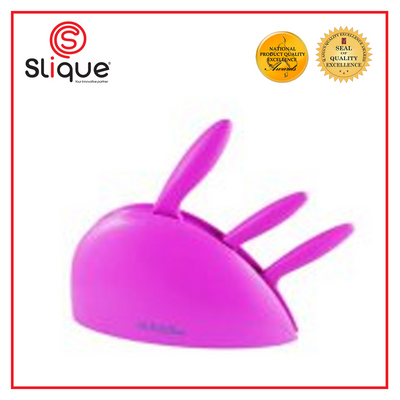 SLIQUE Premium Stainless Steel Kitchen Knife Block Set of 3 Amazing Gift Idea For Any Occasion! (Purple)