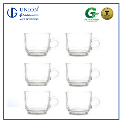 UNION GLASS Thailand Premium Clear Glass Cup Coffee, Tea, Hot Chocolate, Milk 200ml Amazing Gift Idea For Any Occasion!