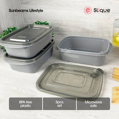 SLIQUE Premium Round Food Crisper w/ Air Vent on Lid 1000ml Set of 2 Storage Essentials Amazing Gift Idea For Any Occasion!